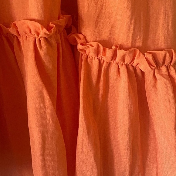 Blue Pepper Solid Ruffle Mini Dress Garden Girl Cantalope Size Large NWT - Picture 10 of 14